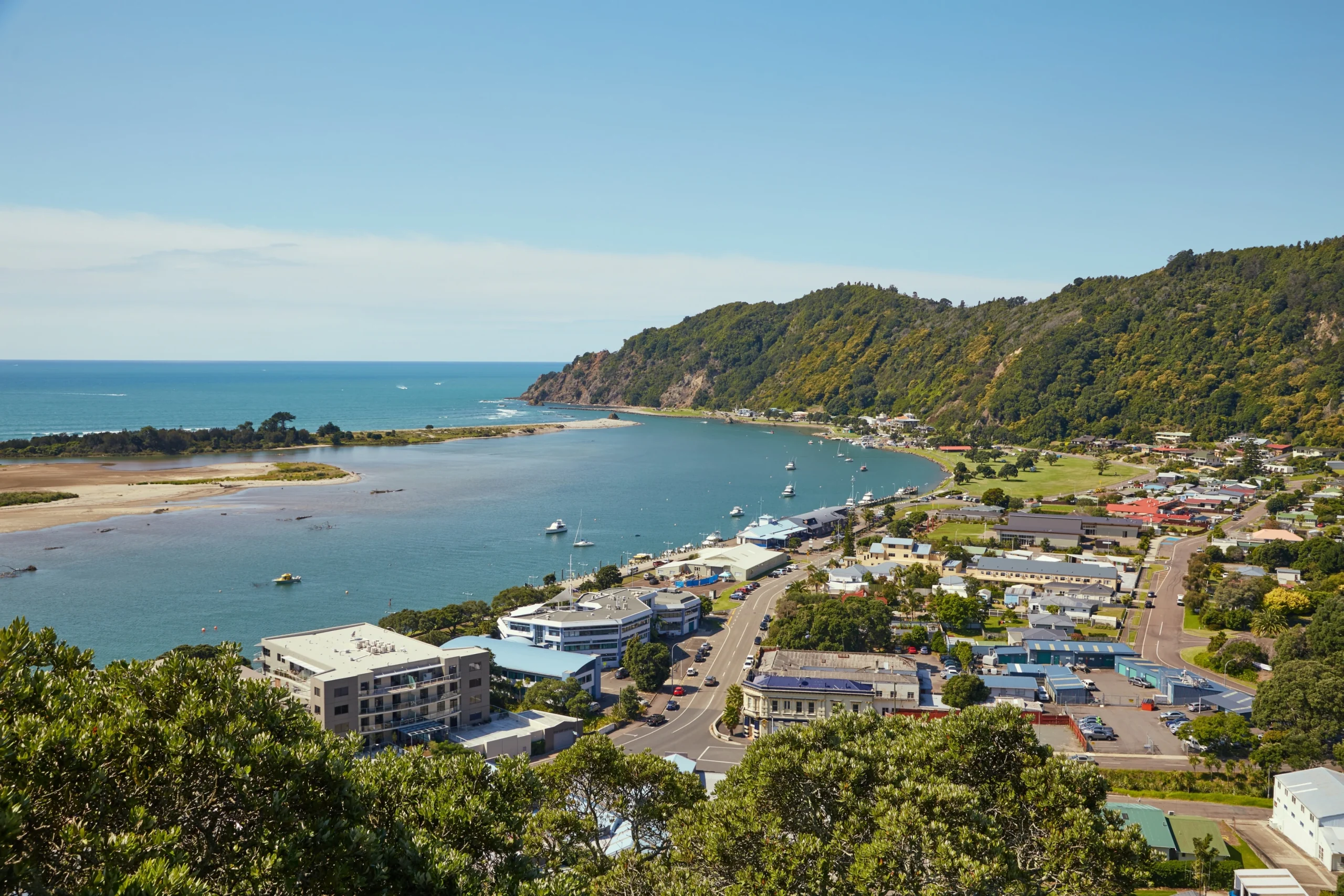 Scenic view of Whakatane city, New Zealand